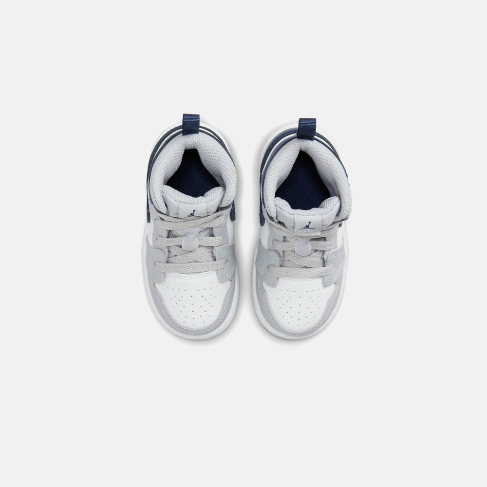 Jordan TD Air Jordan 1 Mid - White / Midnight Navy / Wolf Grey | Kith White / Midnight Navy / Wolf Grey