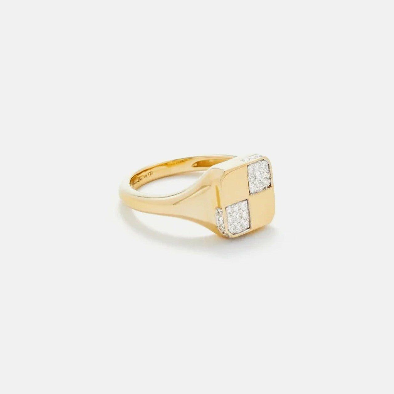 Yvonne Leon Baby Chevaliere Damier - Yellow Gold | Kith Yellow Gold