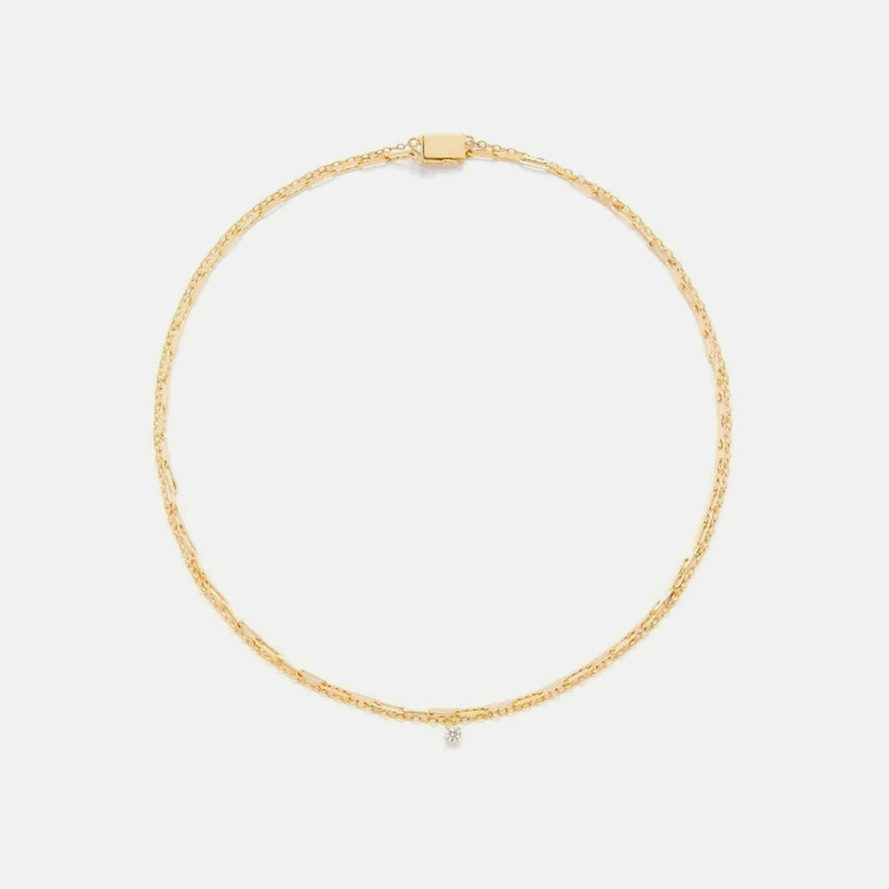Yvonne Leon Collier Double Solitaire PM - Yellow Gold | Kith Yellow Gold