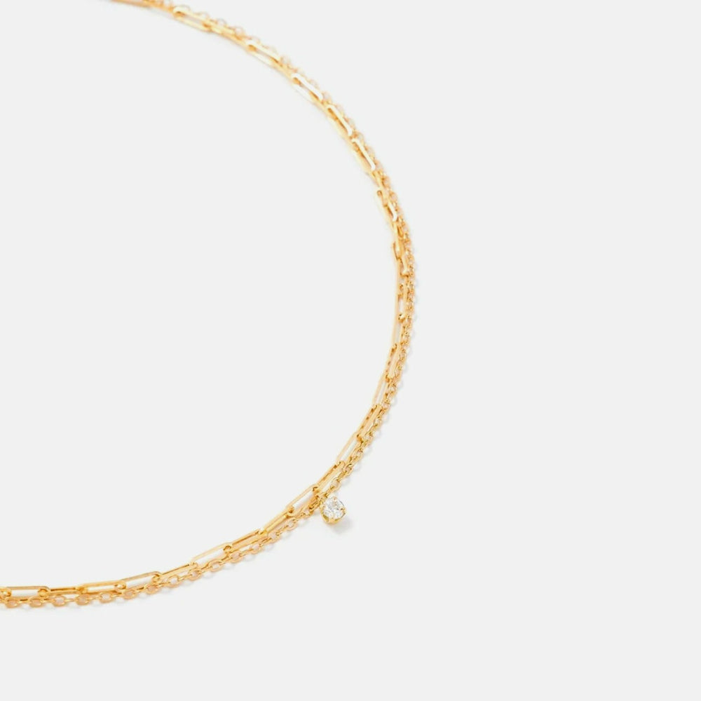 Yvonne Leon Collier Double Solitaire PM - Yellow Gold | Kith Yellow Gold