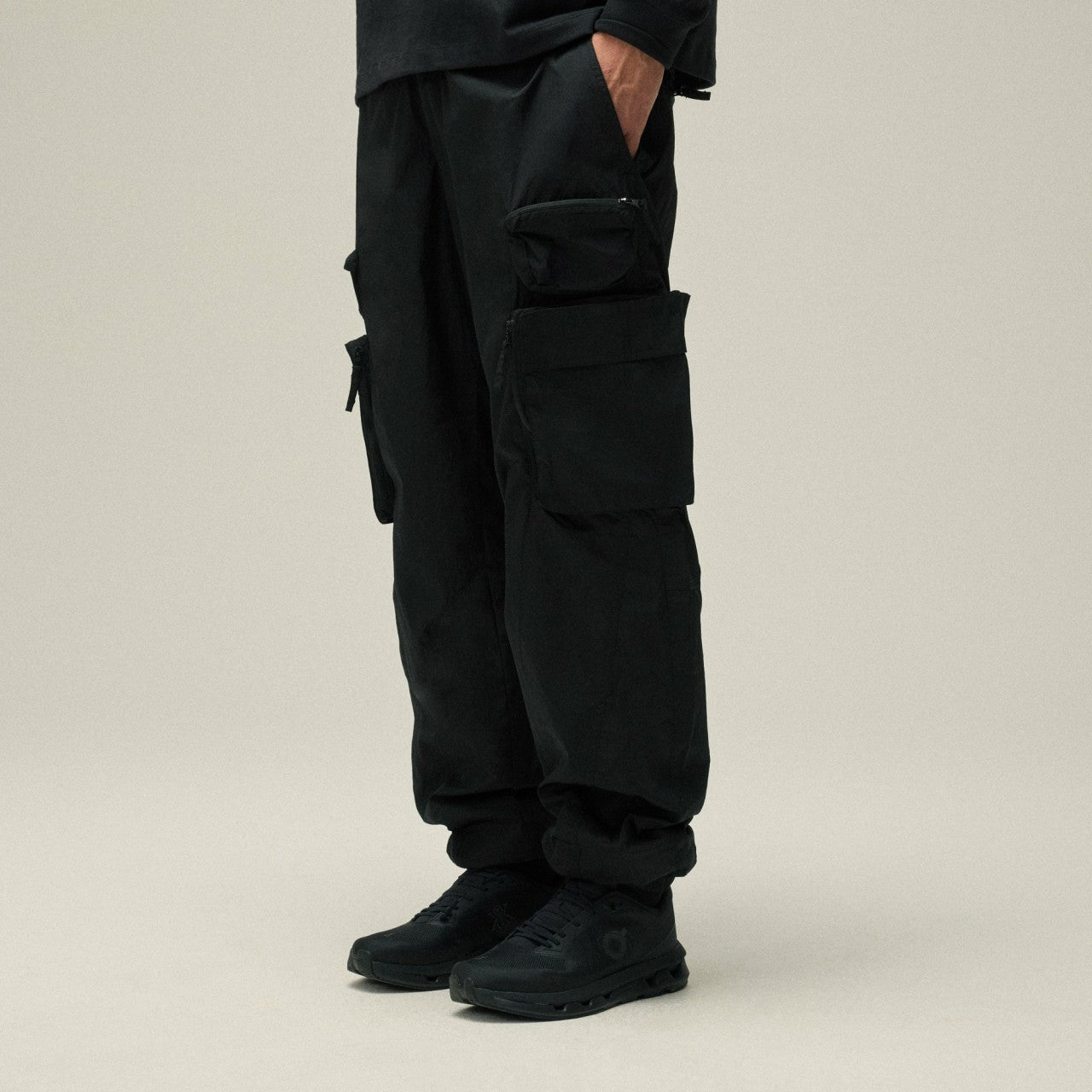 Kith Wrinkle Nylon Chauncey Cargo Pant - Black | Kith Black
