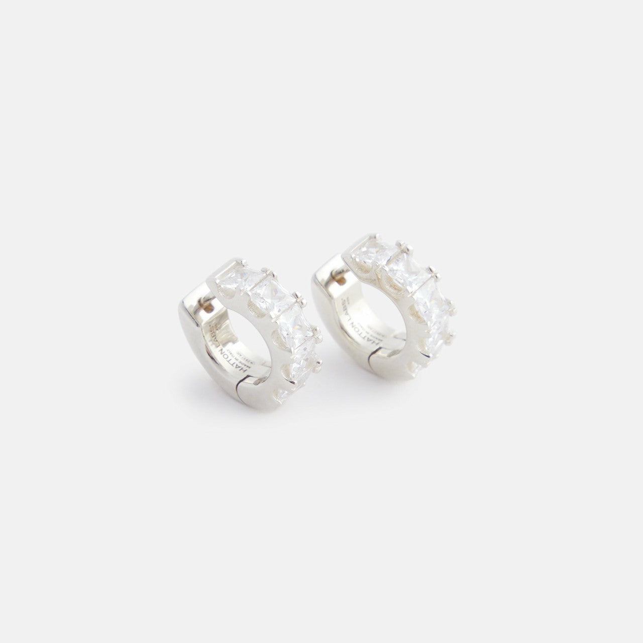 Hatton Labs Facet Hoop Earrings - Silver / White | Kith Silver / White