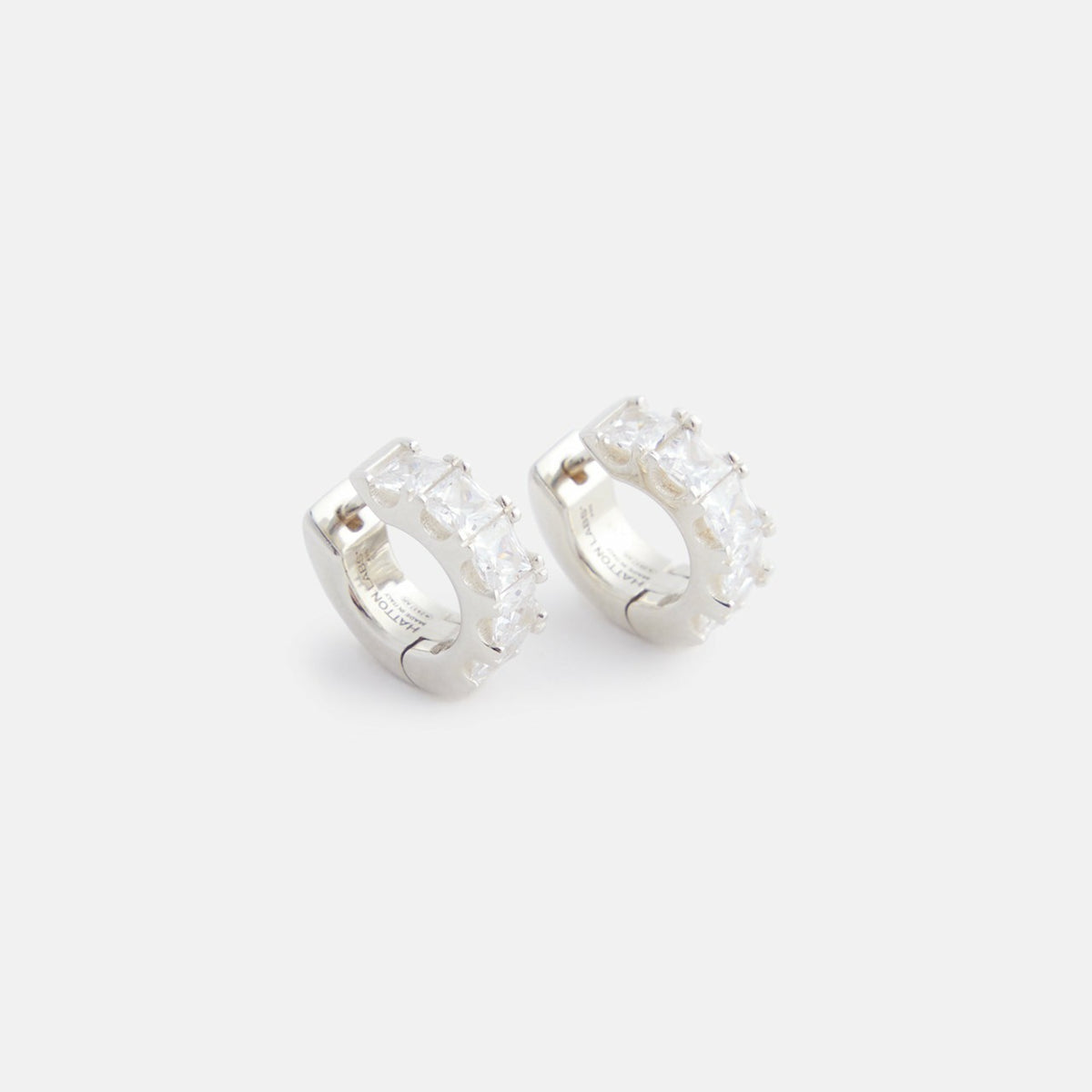Hatton Labs Facet Hoop Earrings - Silver / White | Kith Silver / White