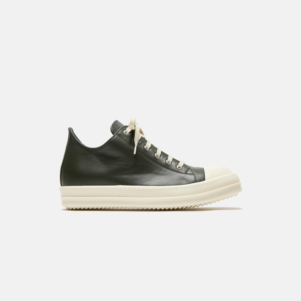Rick Owens Scarpe Leather Sneakers - Forest / Milk | Kith Forest / Milk