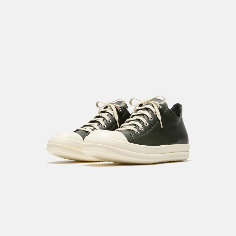 Rick Owens Scarpe Leather Sneakers - Forest / Milk | Kith Forest / Milk