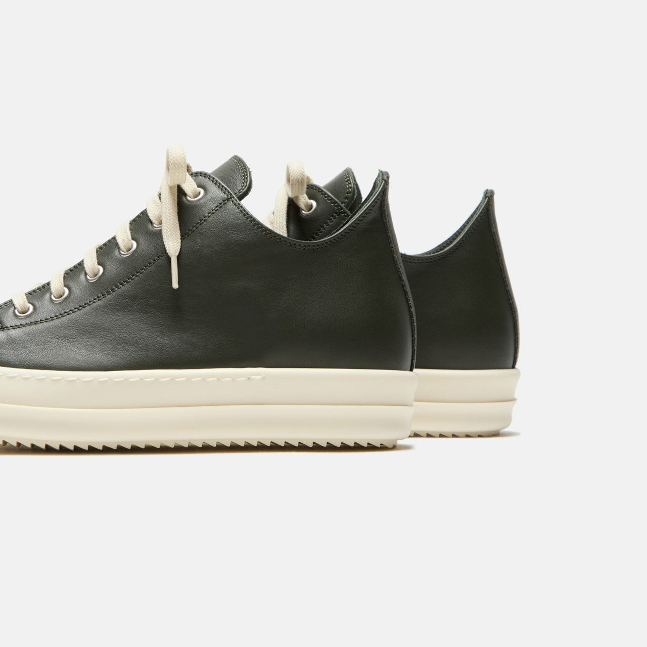 Rick Owens Scarpe Leather Sneakers - Forest / Milk | Kith Forest / Milk