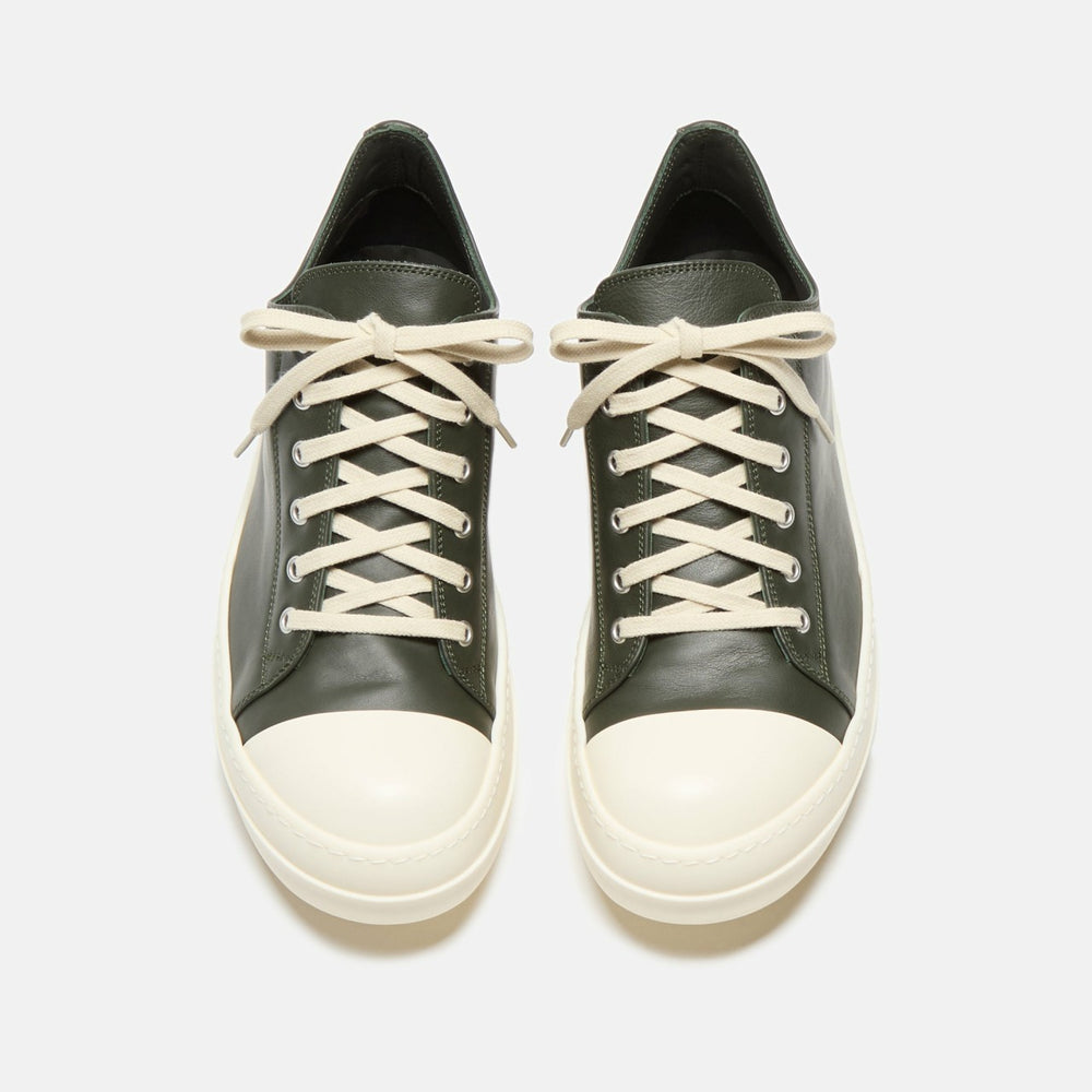 Rick Owens Scarpe Leather Sneakers - Forest / Milk | Kith Forest / Milk