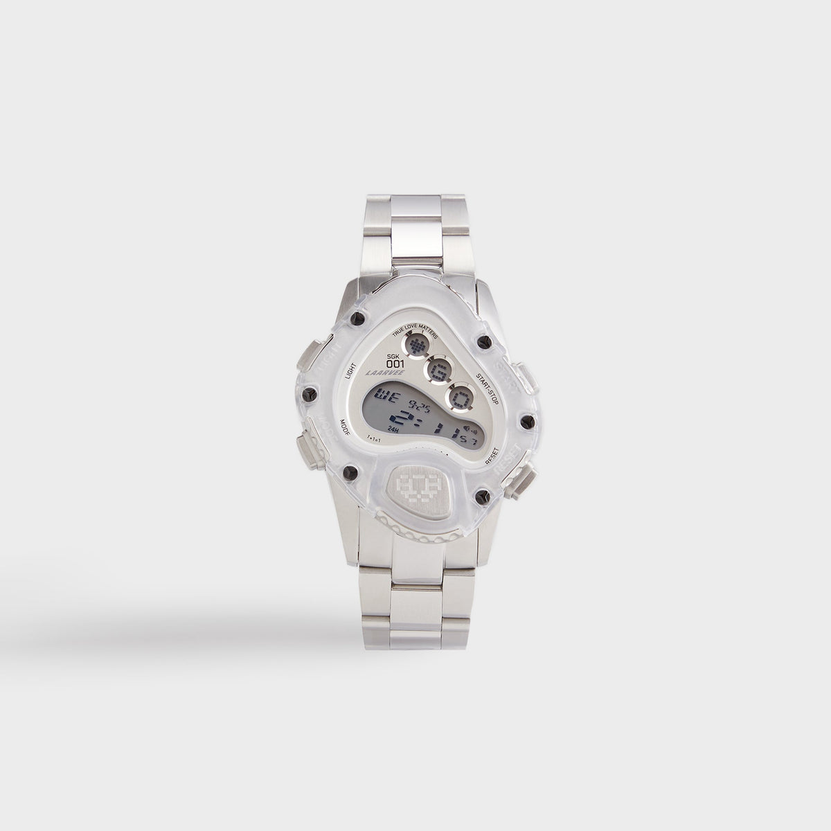 LAARVEE Sinngouki Silver Precision Steel - Translucent Bezel / White D | Kith Translucent Bezel / White Dial