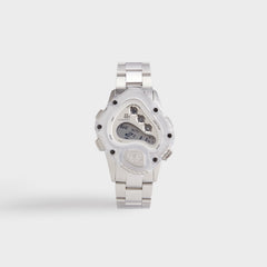 LAARVEE Sinngouki Silver Precision Steel - Translucent Bezel / White D | Kith Translucent Bezel / White Dial