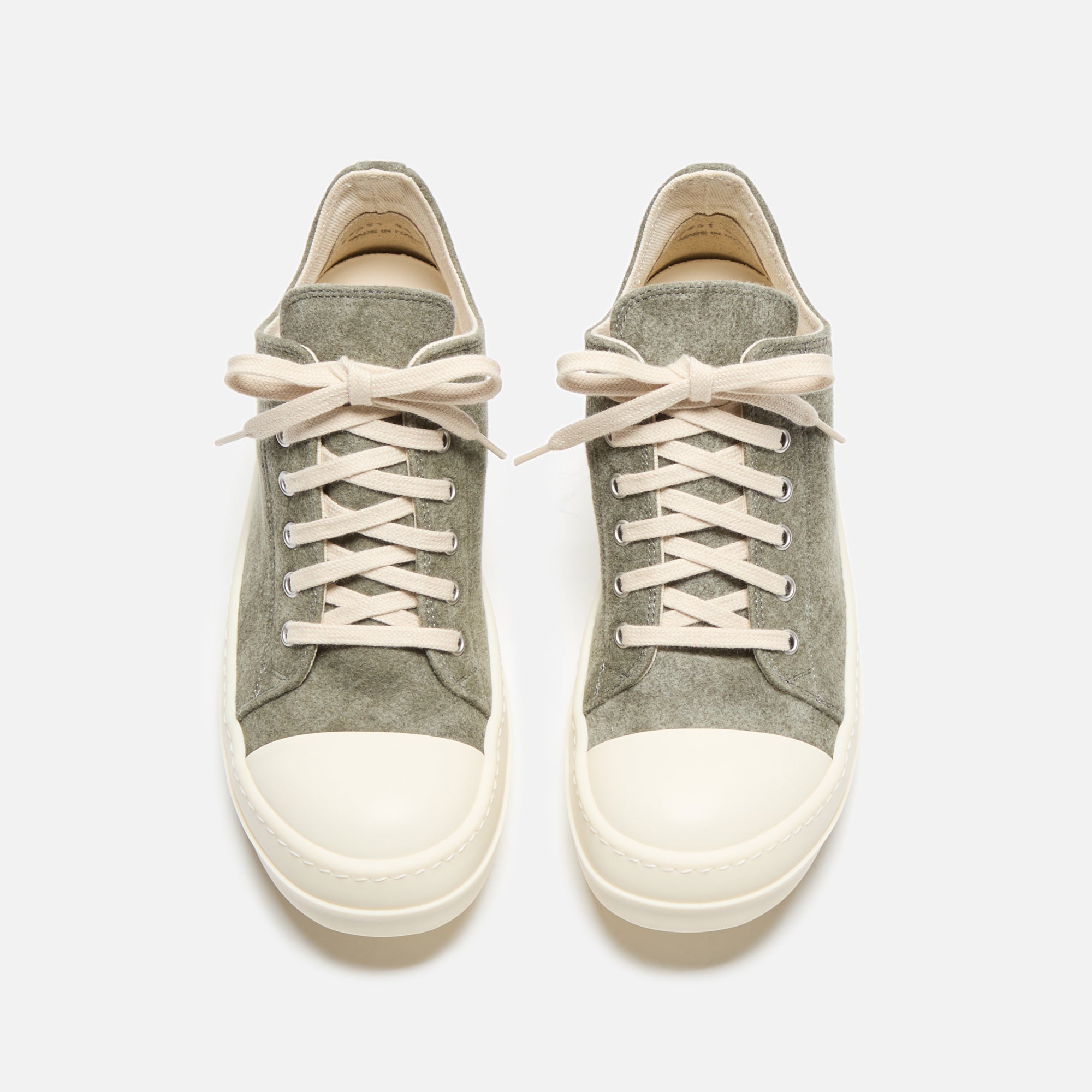 Rick Owens WMNS DRKSHDW Low Sneaks - Sage / Milk / Milk Scarpe in Pell | Kith Sage / Milk / Milk Scarpe in Pelle