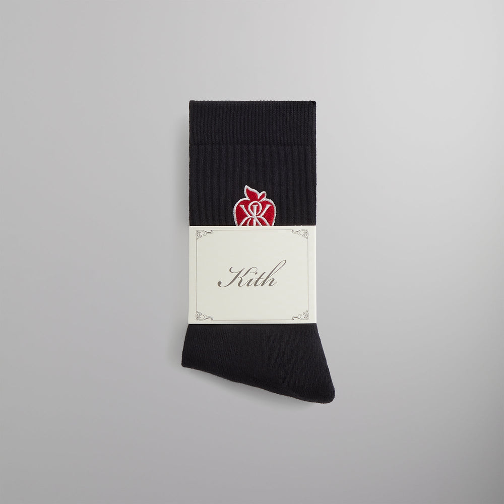 Kith Apple Crest Embroidered Socks - Black | Kith Black