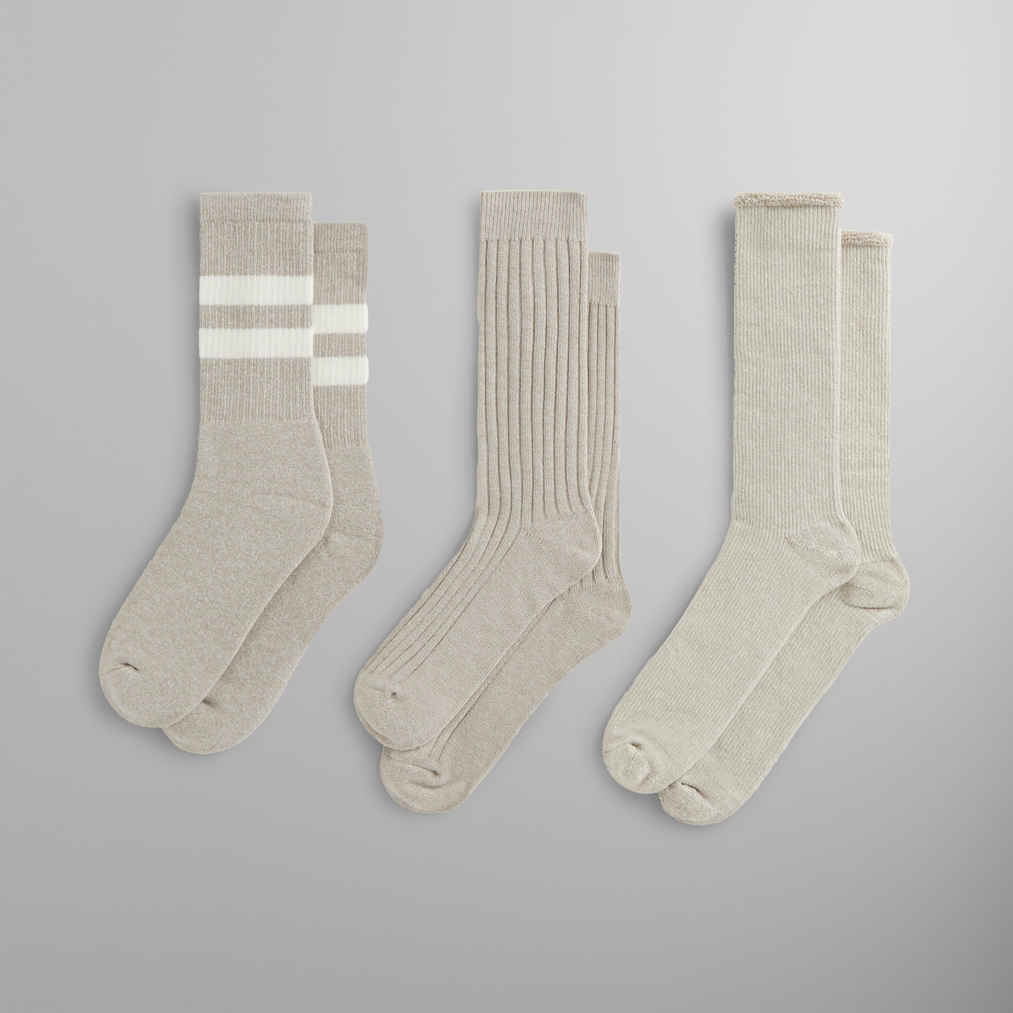 Kith Three Pack Mixed Cotton Socks - Carabiner Heather | Kith Carabiner Heather