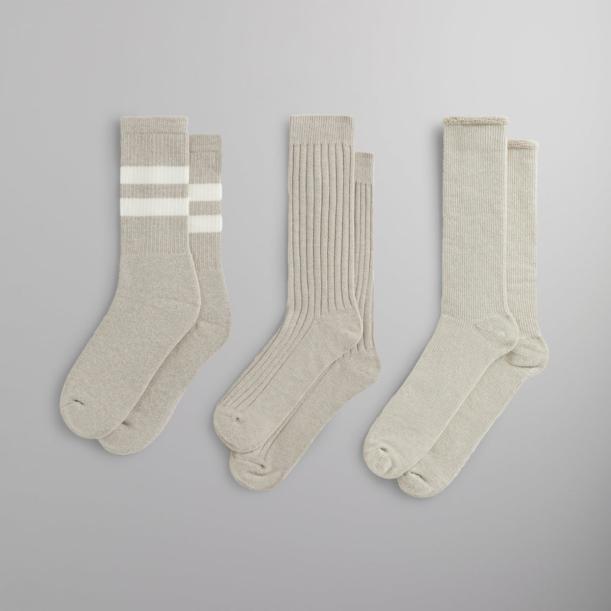 Kith Three Pack Mixed Cotton Socks - Carabiner Heather | Kith Carabiner Heather