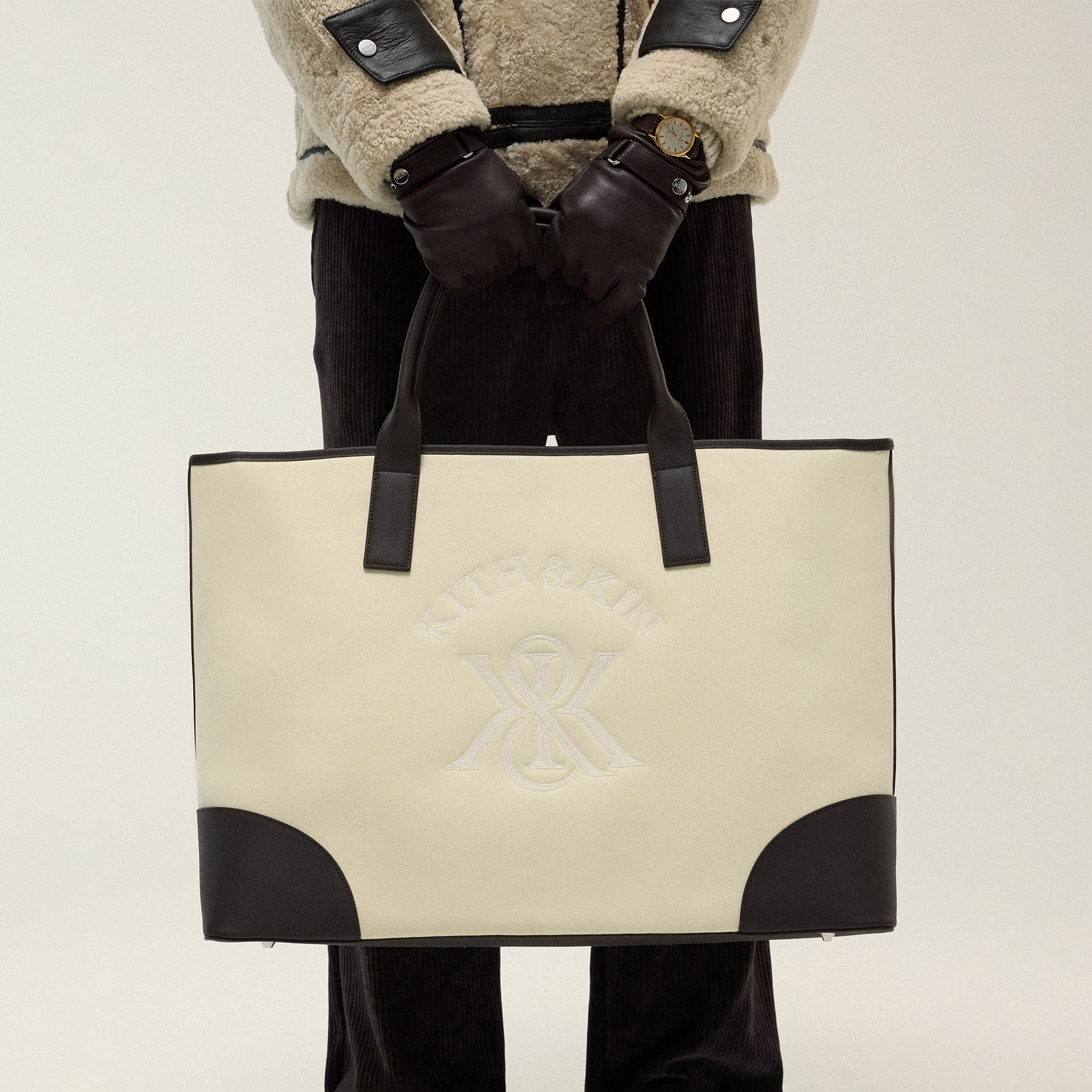 Kith Leather Trimmed Canvas Tote - Sandrift | Kith Sandrift