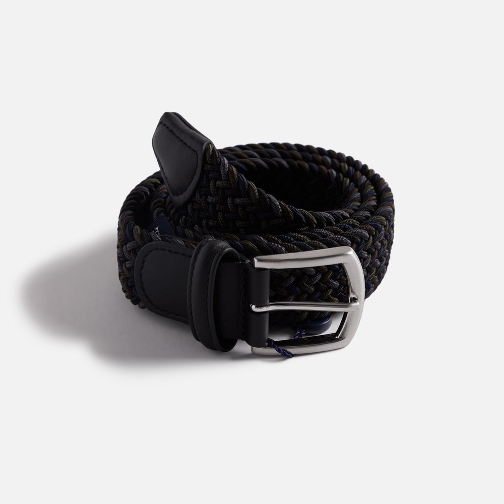 Anderson's Multi Color Stretch Woven Belt - Blue / Grey / Black | Kith Blue / Grey / Black