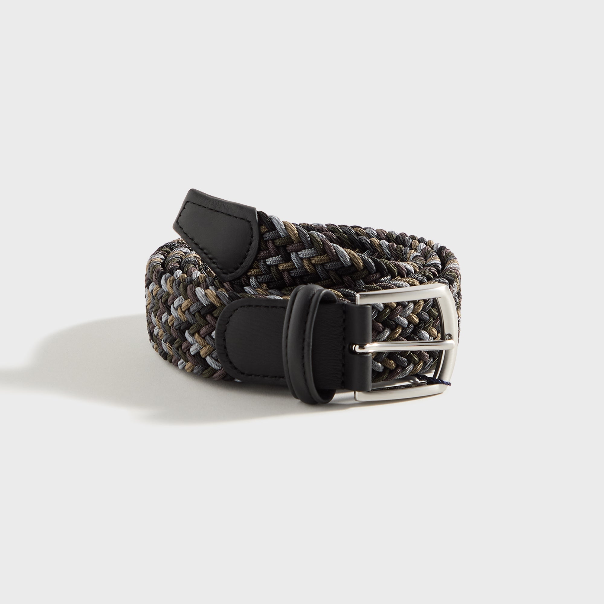 Anderson's Woven Leather Belt - Grey / Tan / Brown | Kith Grey / Tan / Brown
