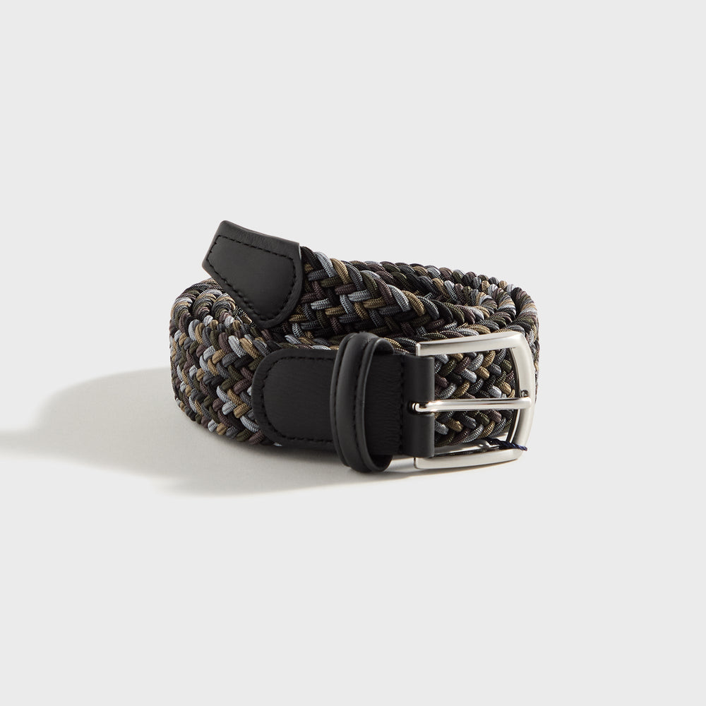 Anderson's Woven Leather Belt - Grey / Tan / Brown | Kith Grey / Tan / Brown