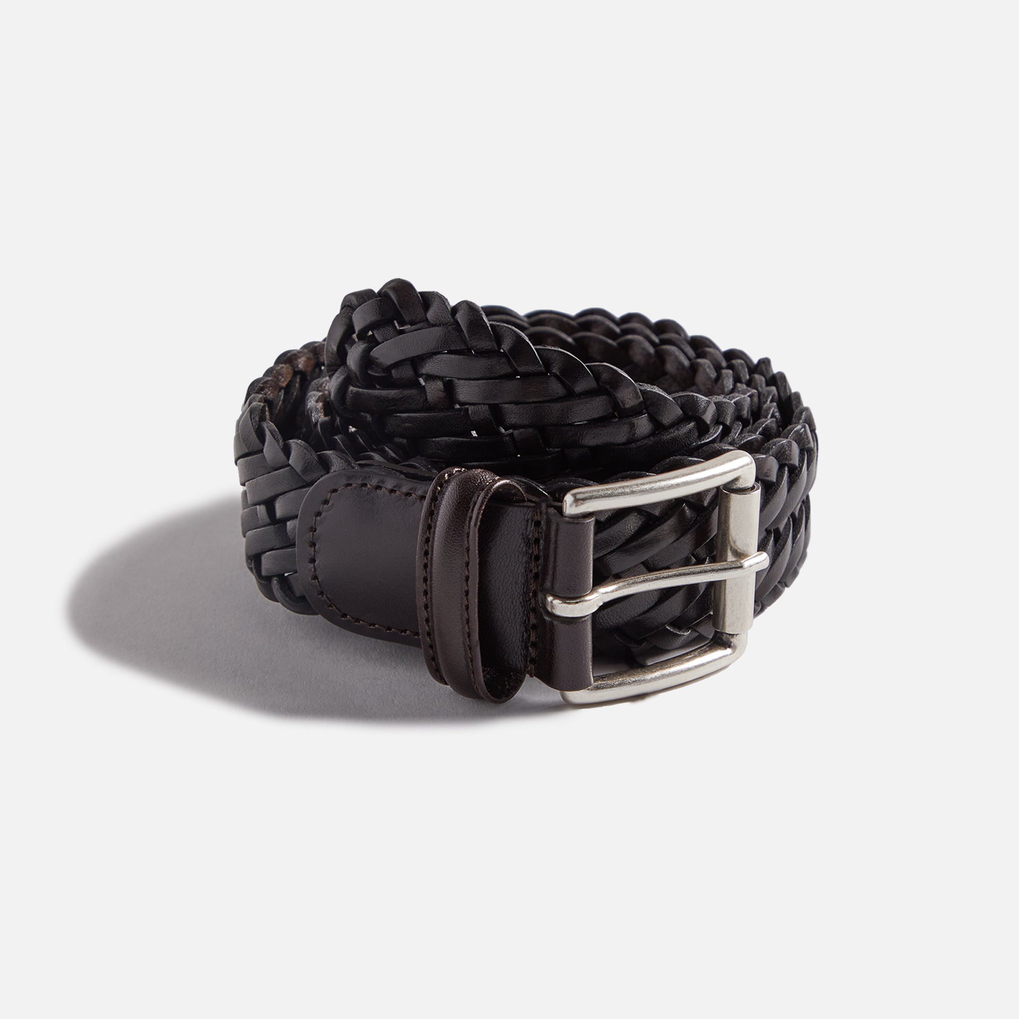Anderson's Woven Leather Belt - Brown | Kith Brown