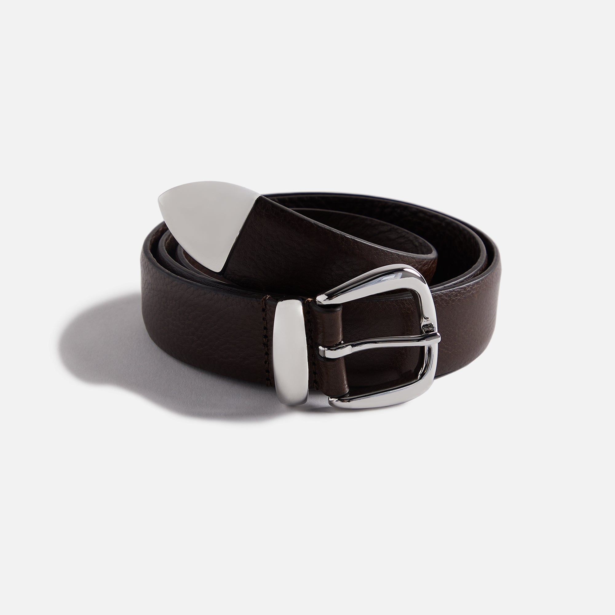 Anderson's Tanned Leather Belt With Metal Tip And Keeper - Brown | Kith Brown