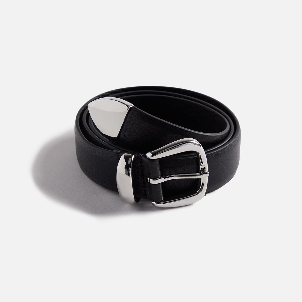 Anderson's Tanned Leather Belt With Metal Tip And Keeper - Black | Kith Black