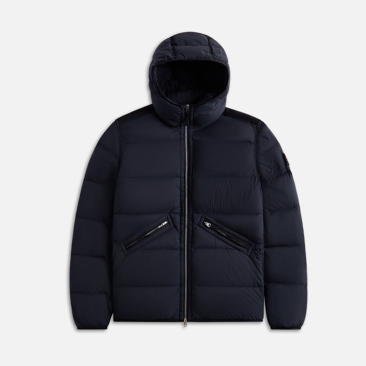 Stone Island Real Down Hooded Jacket - Navy Blue | Kith Navy Blue