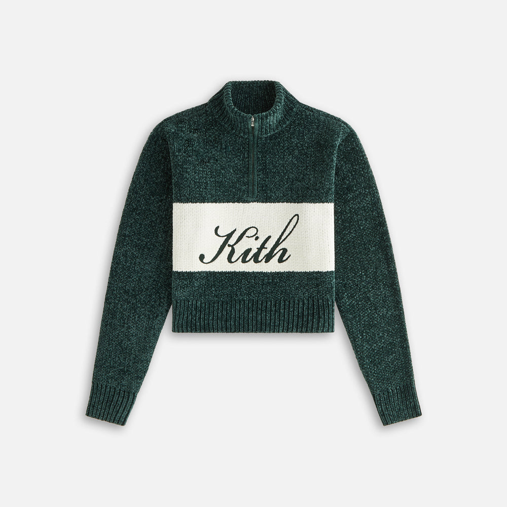 Kith Women Hunter II Chenille Script Quarter Zip - Stadium | Kith Stadium