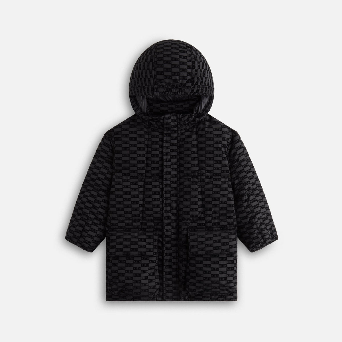Kith Kids Flocked Puffer Coat - Black | Kith Black