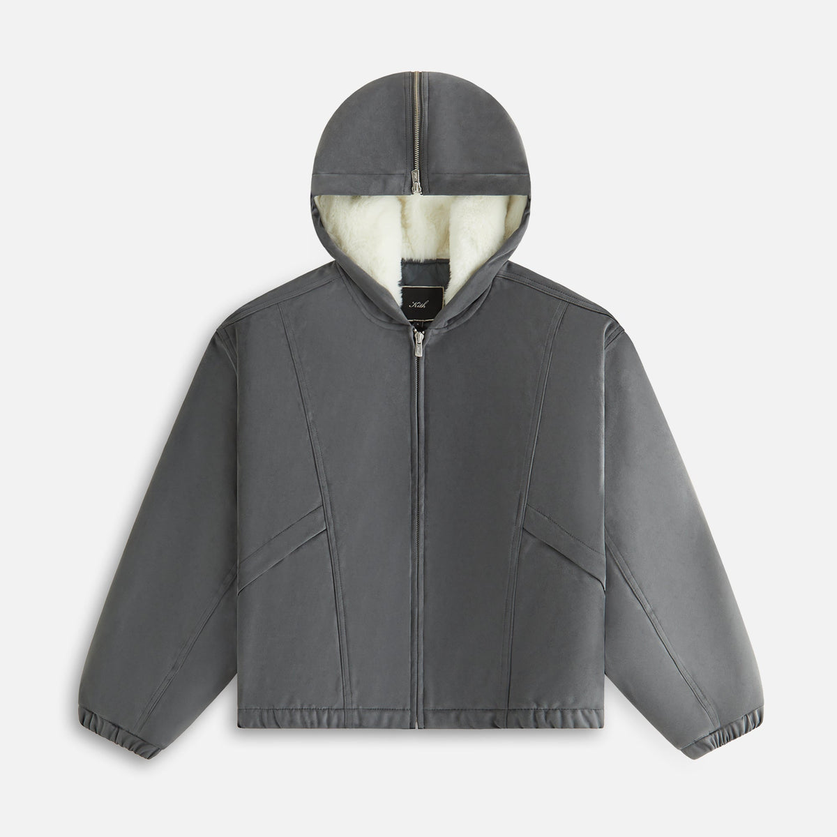 Kith Women Nylas Microsuede Zip Hooded Bomber - Asteroid | Kith Asteroid
