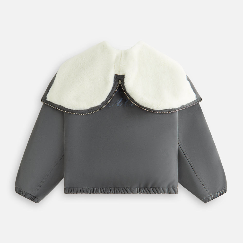 Kith Women Nylas Microsuede Zip Hooded Bomber - Asteroid | Kith Asteroid