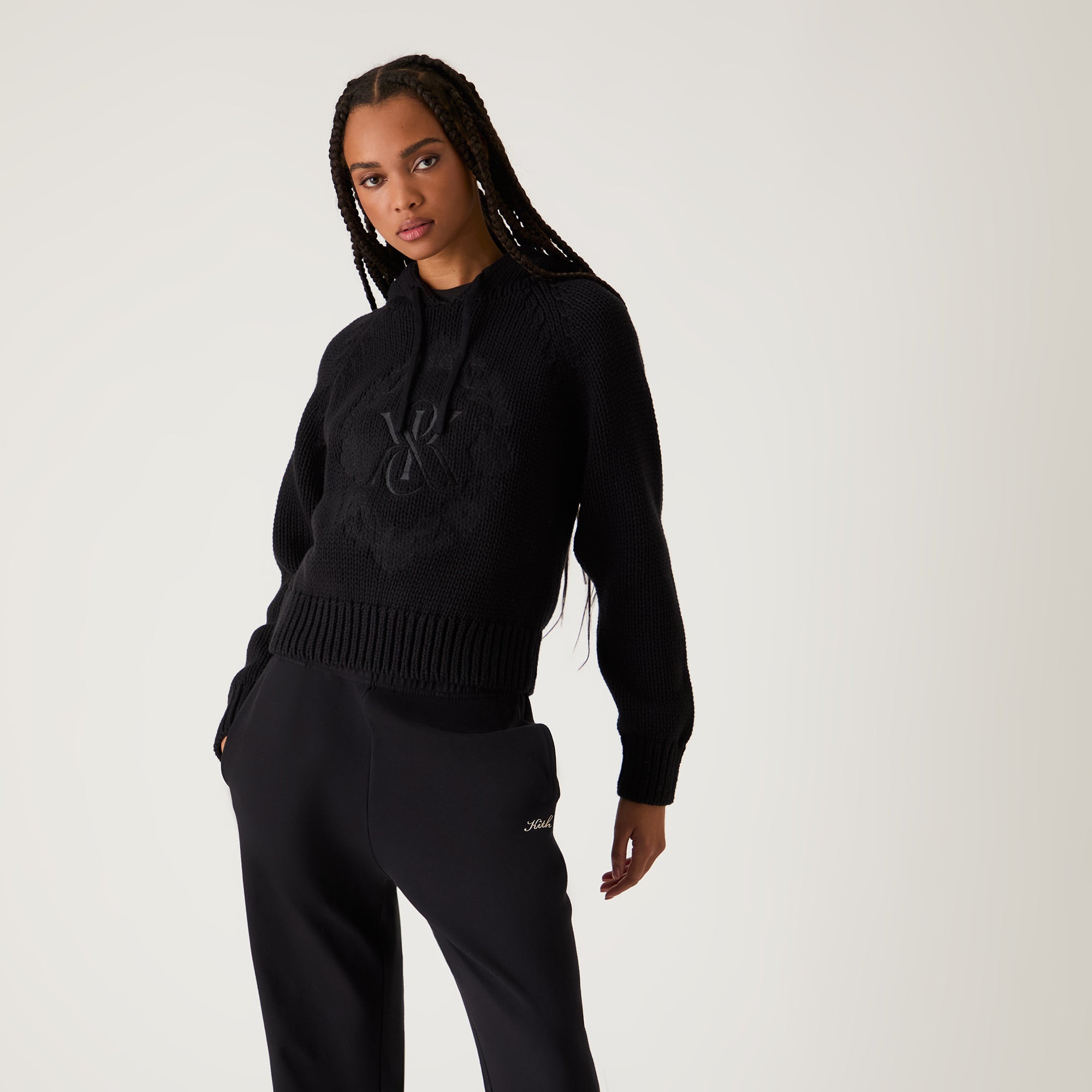 Kith Women Celyse Crest Sweater Hoodie - Black | Kith Black