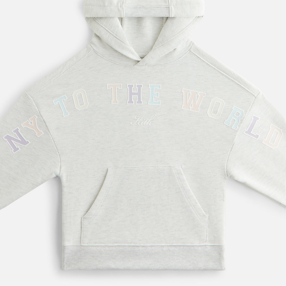 Kith Kids New York to the World Hoodie - Light Heather Grey | Kith Light Heather Grey