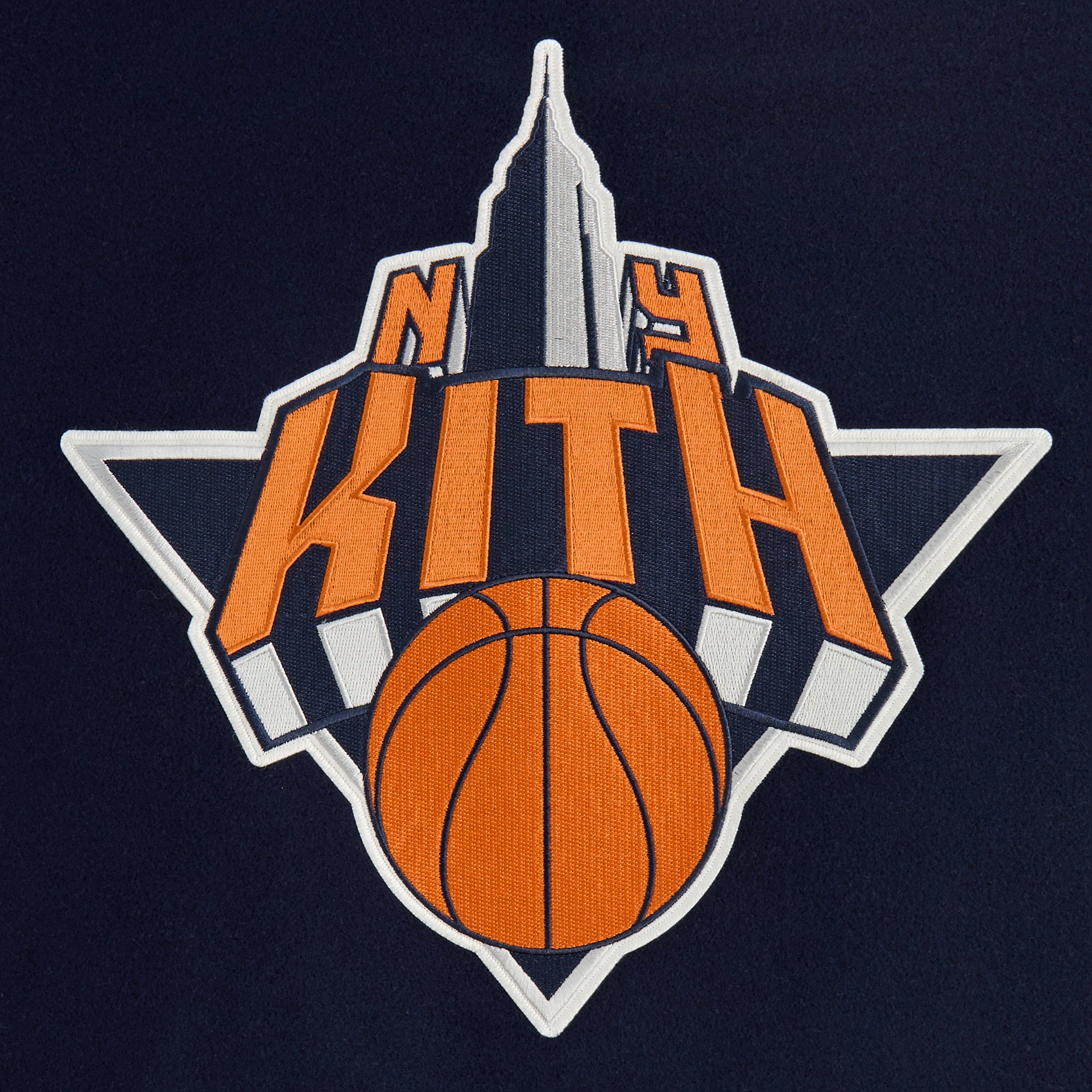 Kith for the New York Knicks Empire Wool Coaches Jacket - Nocturnal | Kith Nocturnal