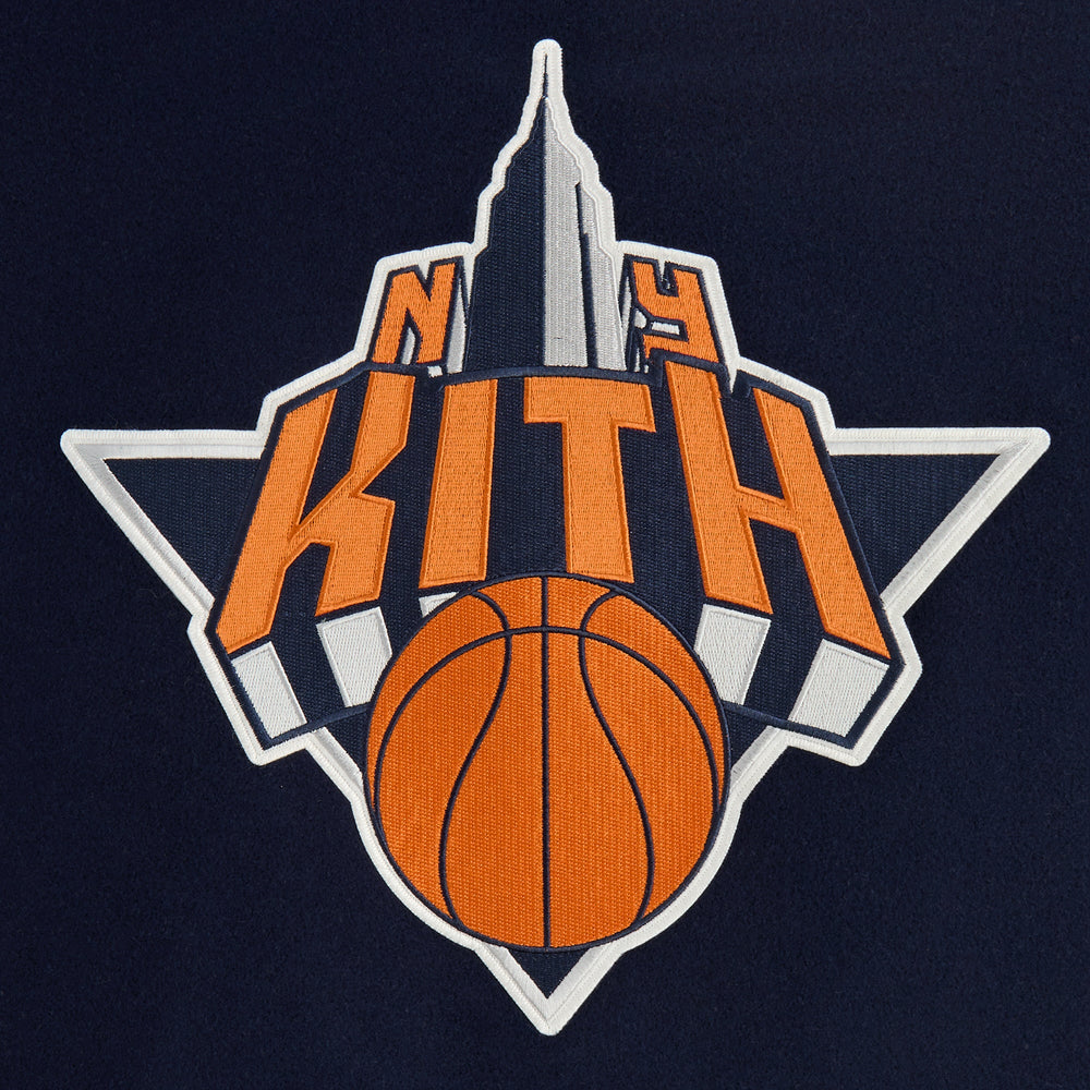 Kith for the New York Knicks Empire Wool Coaches Jacket - Nocturnal | Kith Nocturnal