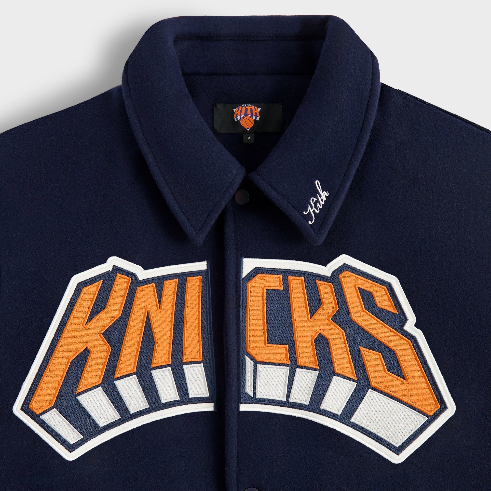 Kith for the New York Knicks Empire Wool Coaches Jacket - Nocturnal | Kith Nocturnal
