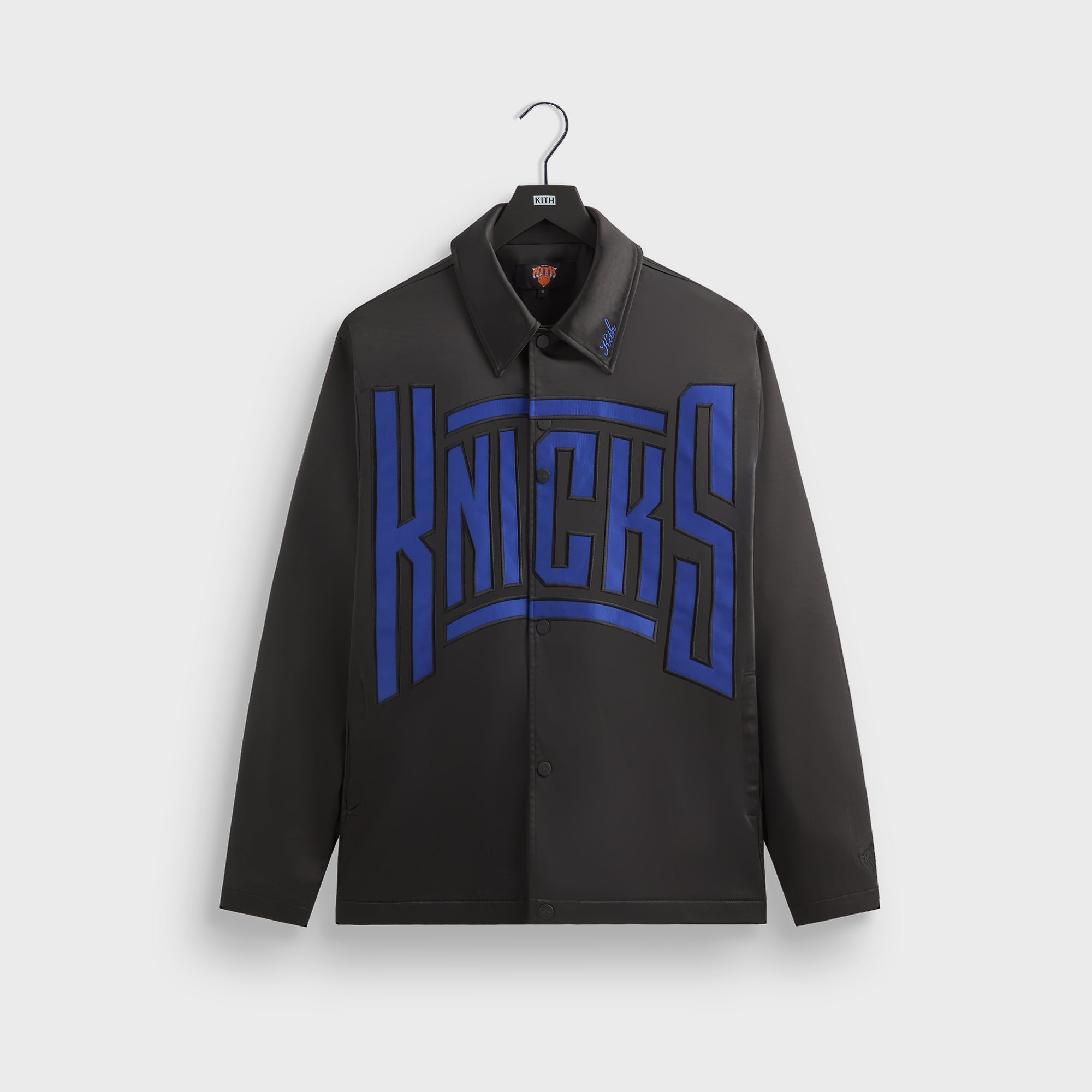 Kith for the New York Knicks Snap Front Coaches Jacket - Black | Kith Black