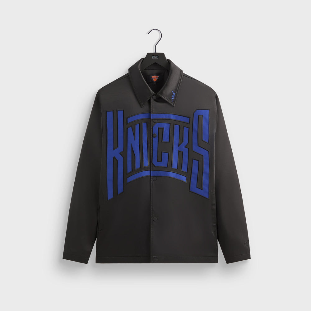 Kith for the New York Knicks Snap Front Coaches Jacket - Black | Kith Black