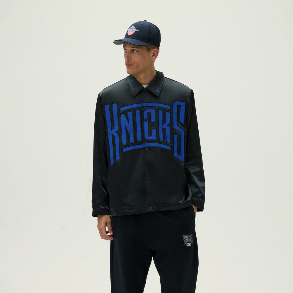 Kith for the New York Knicks Snap Front Coaches Jacket - Black | Kith Black