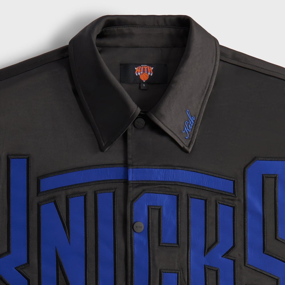 Kith for the New York Knicks Snap Front Coaches Jacket - Black | Kith Black