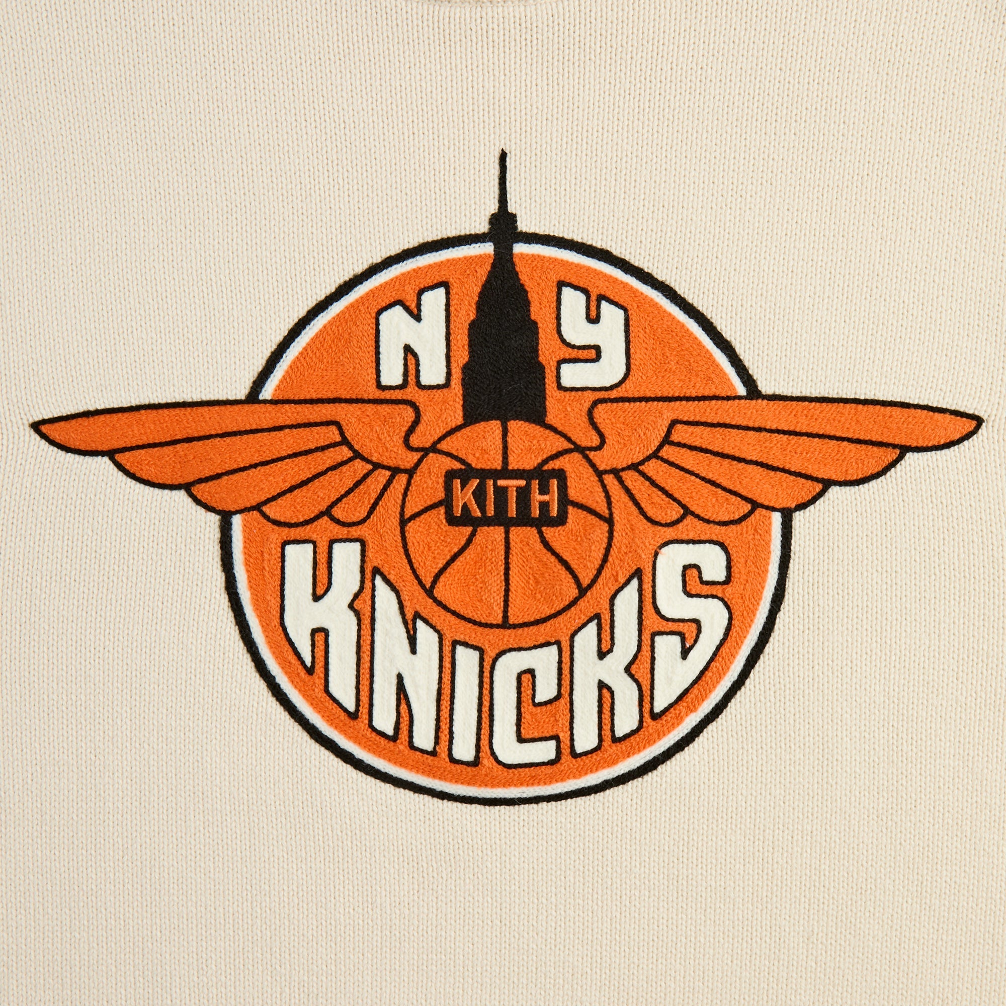 Kith for the New York Knicks Wings Lewis Sweater - Sandrift | Kith Sandrift