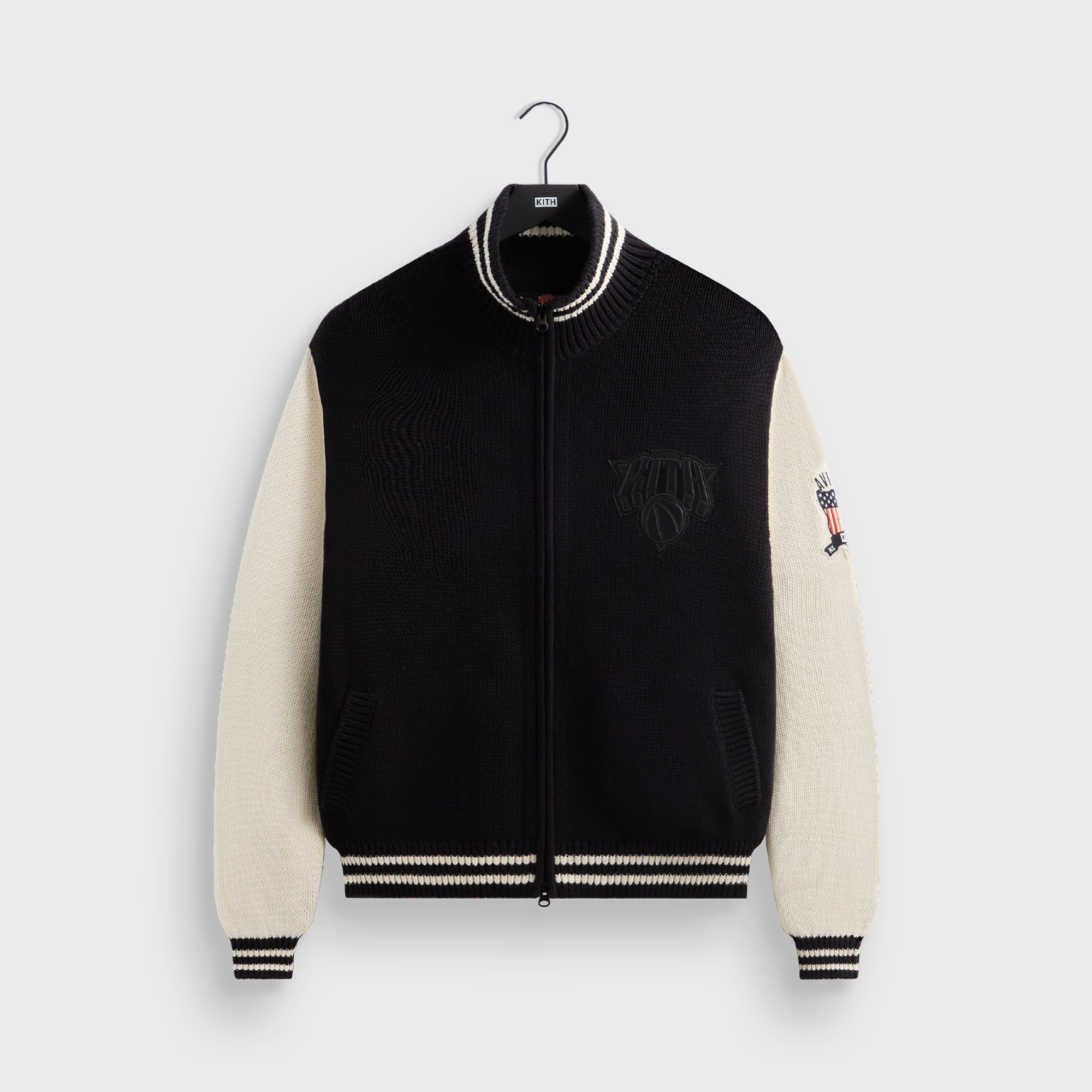 Kith & AVIREX for the New York Knicks Wyona Full Zip Sweater - Black | Kith Black