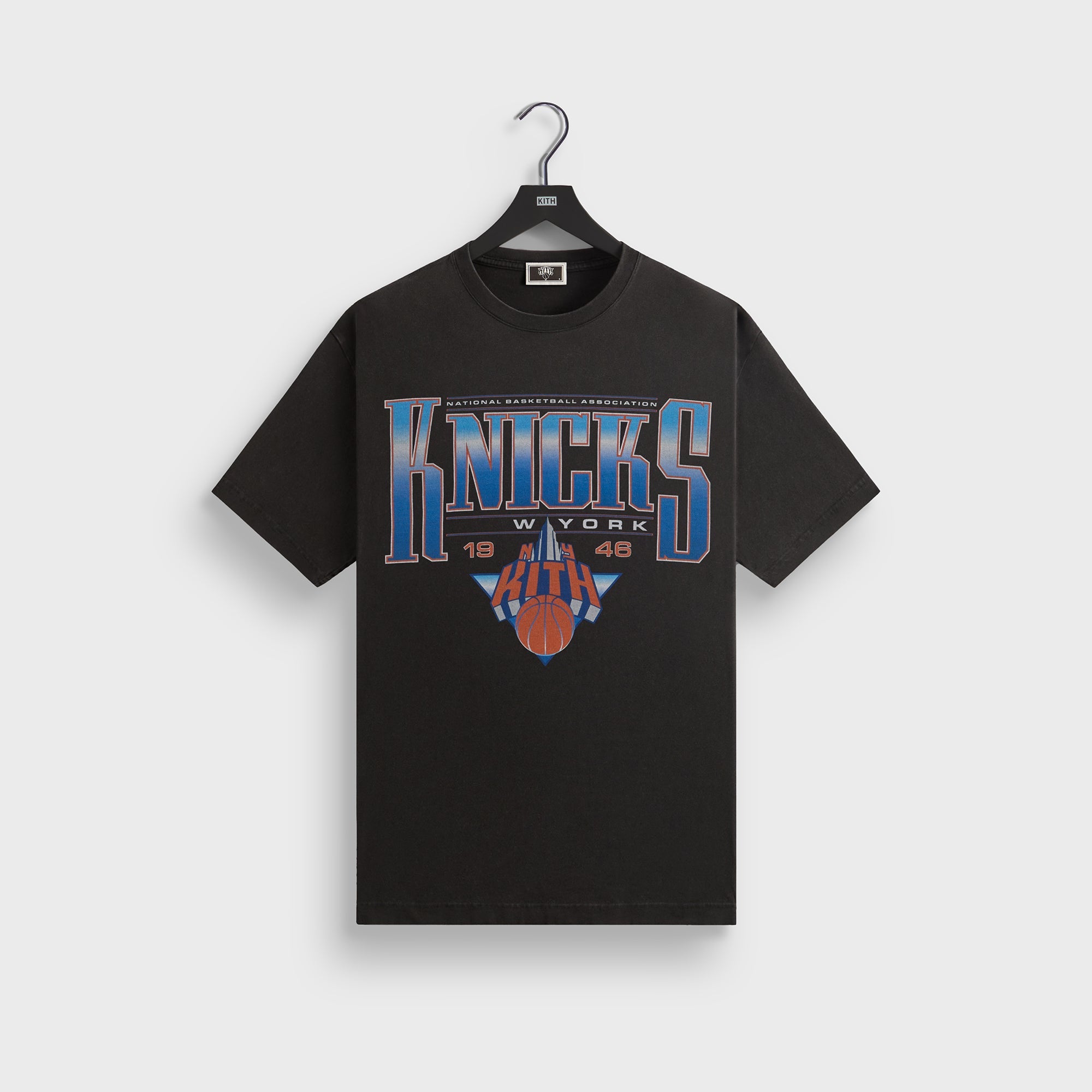 Kith for the New York Knicks Luster Vintage Tee - Black | Kith Black