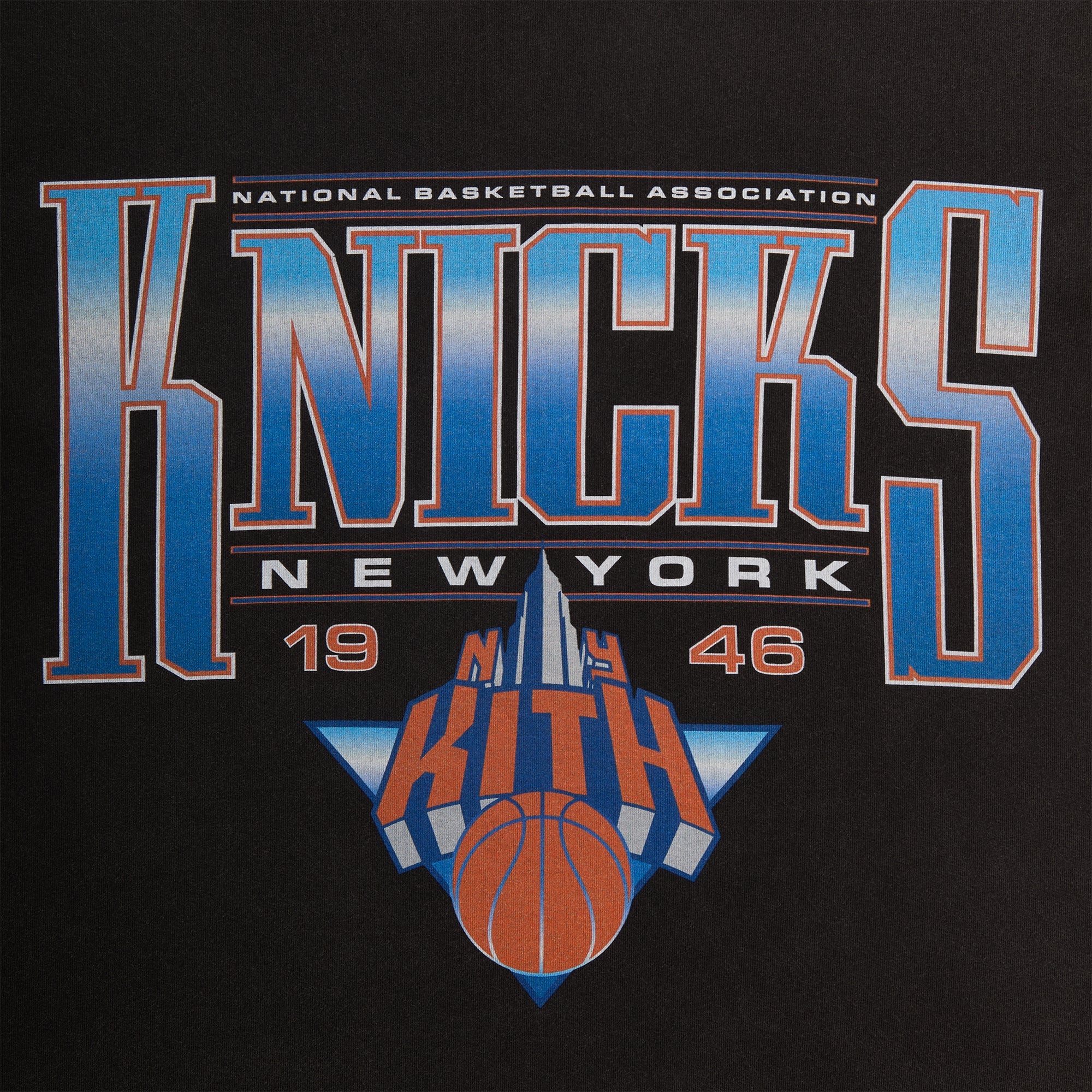 Kith for the New York Knicks Luster Vintage Tee - Black | Kith Black
