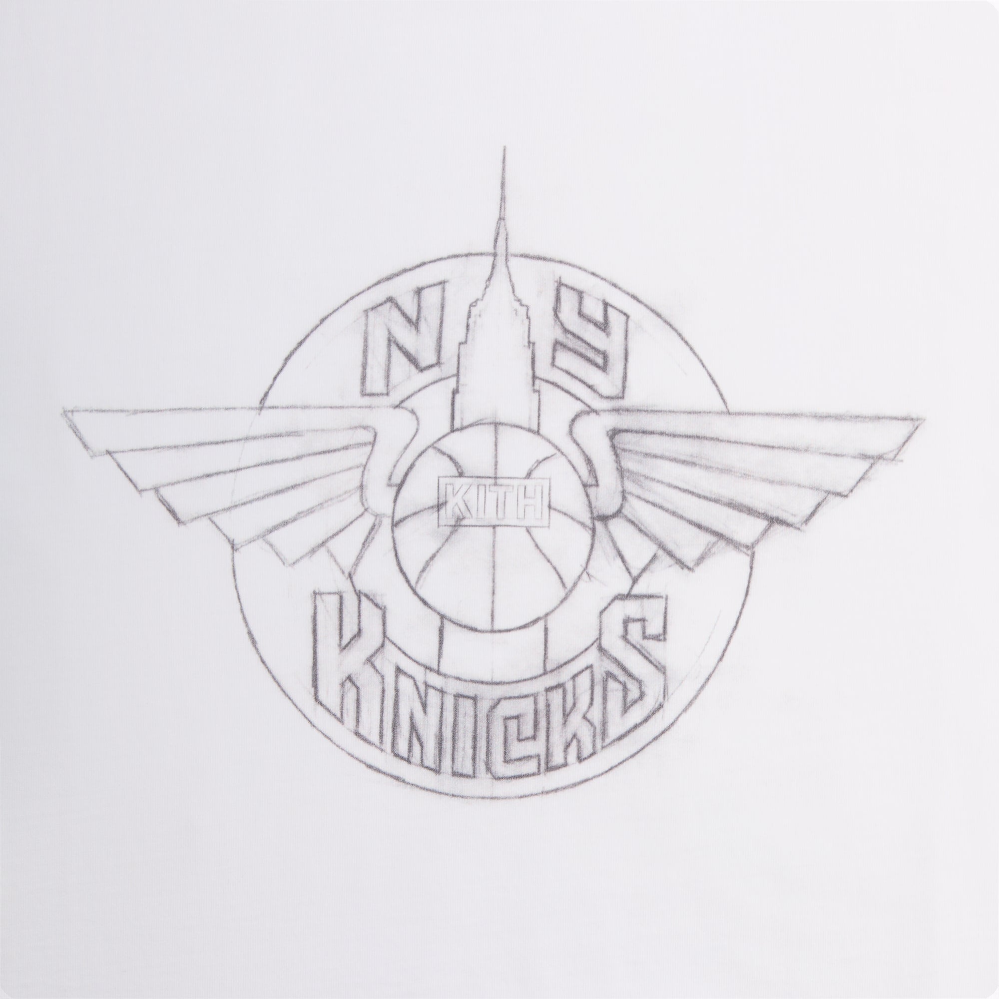 Kith for the New York Knicks Wingman Sketch Vintage Tee - White | Kith White