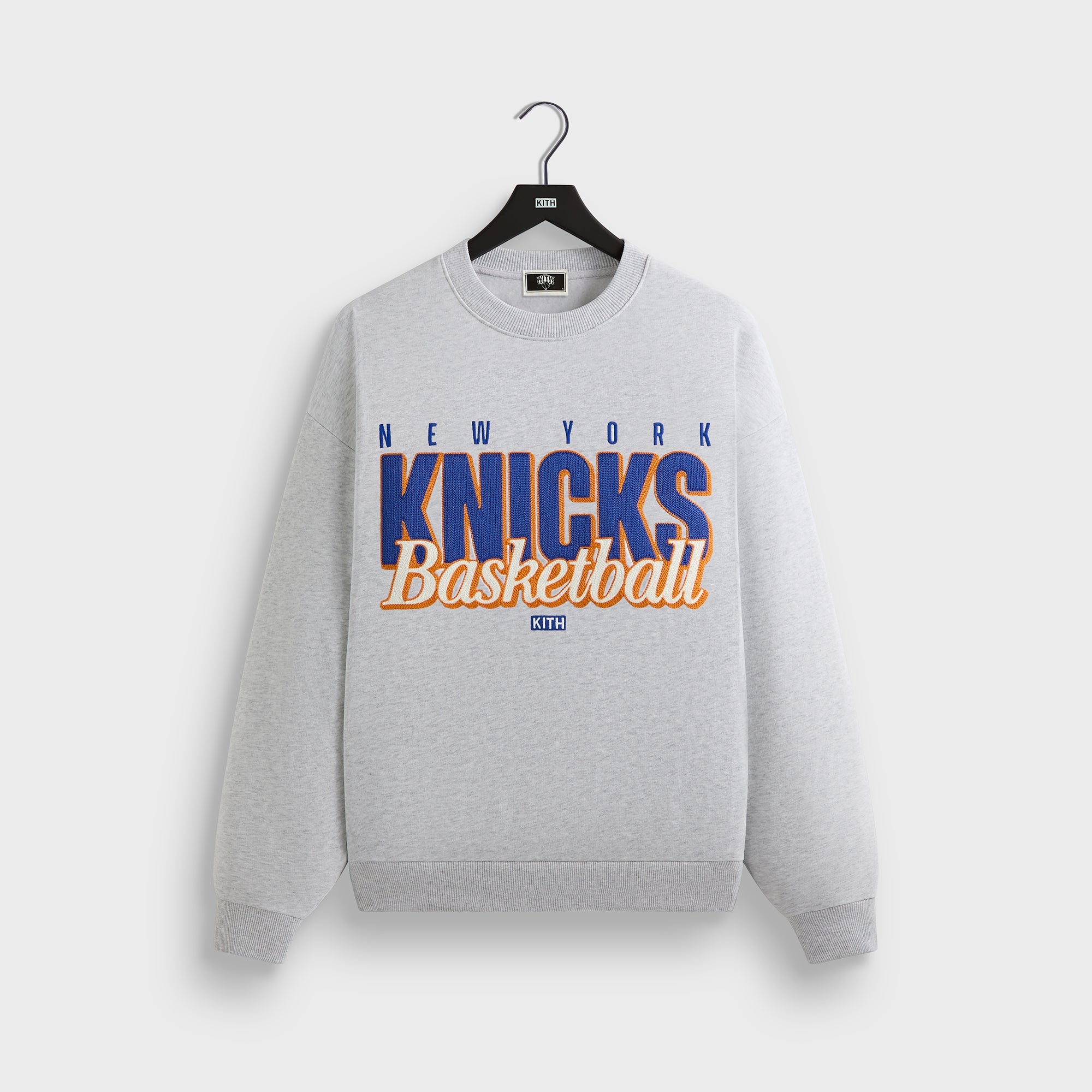 Kith for the New York Knicks Classic Vintage Nelson Crewneck - Light H | Kith Light Heather Grey