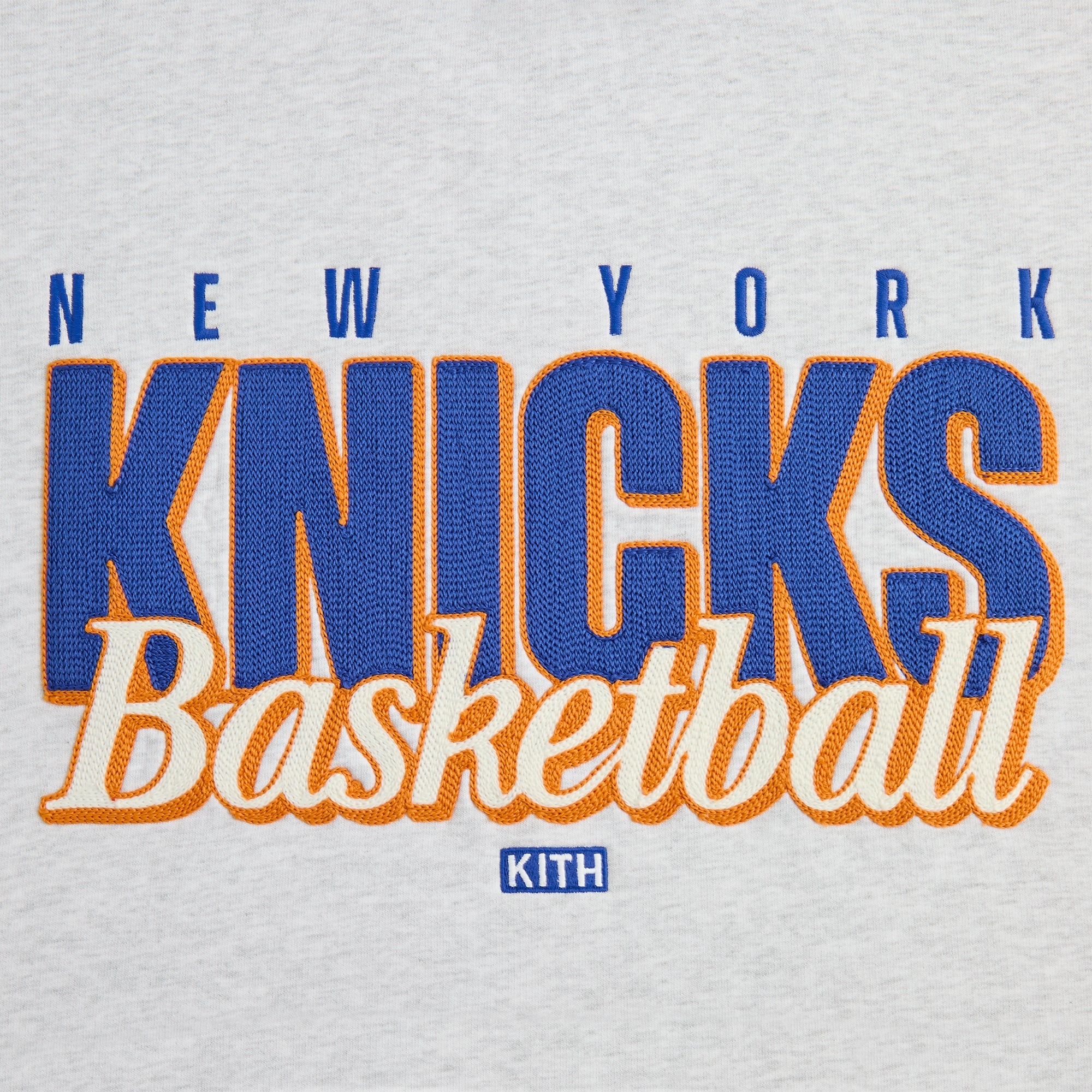 Kith for the New York Knicks Classic Vintage Nelson Crewneck - Light H | Kith Light Heather Grey