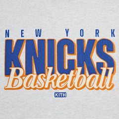 Kith for the New York Knicks Classic Vintage Nelson Crewneck - Light H | Kith Light Heather Grey