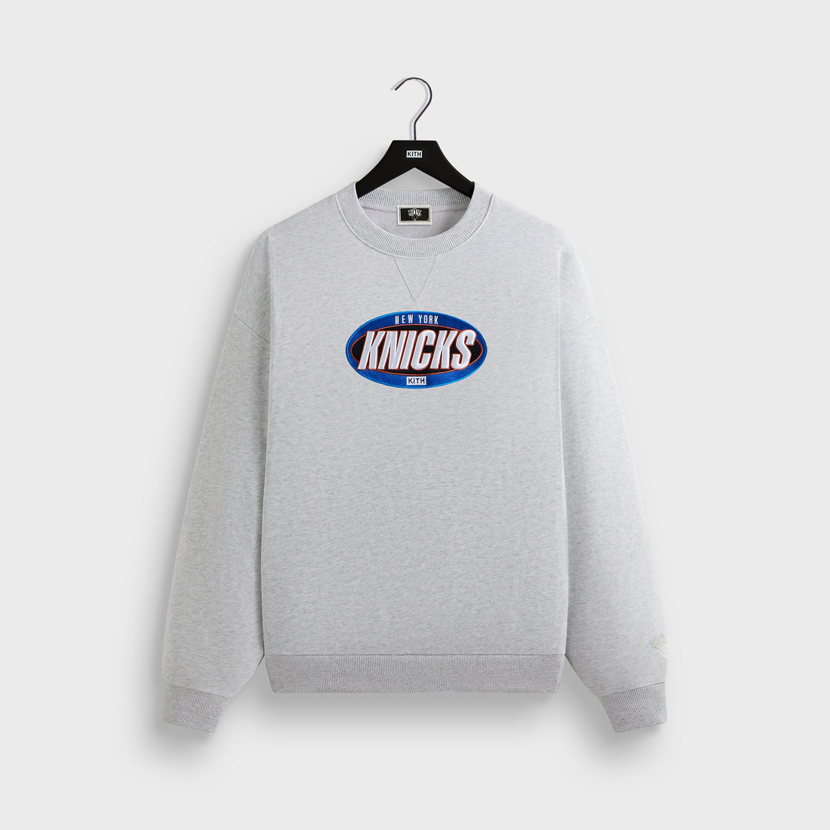 Kith for the New York Knicks Y2K Vintage Nelson Crewneck - Light Heath | Kith Light Heather Grey