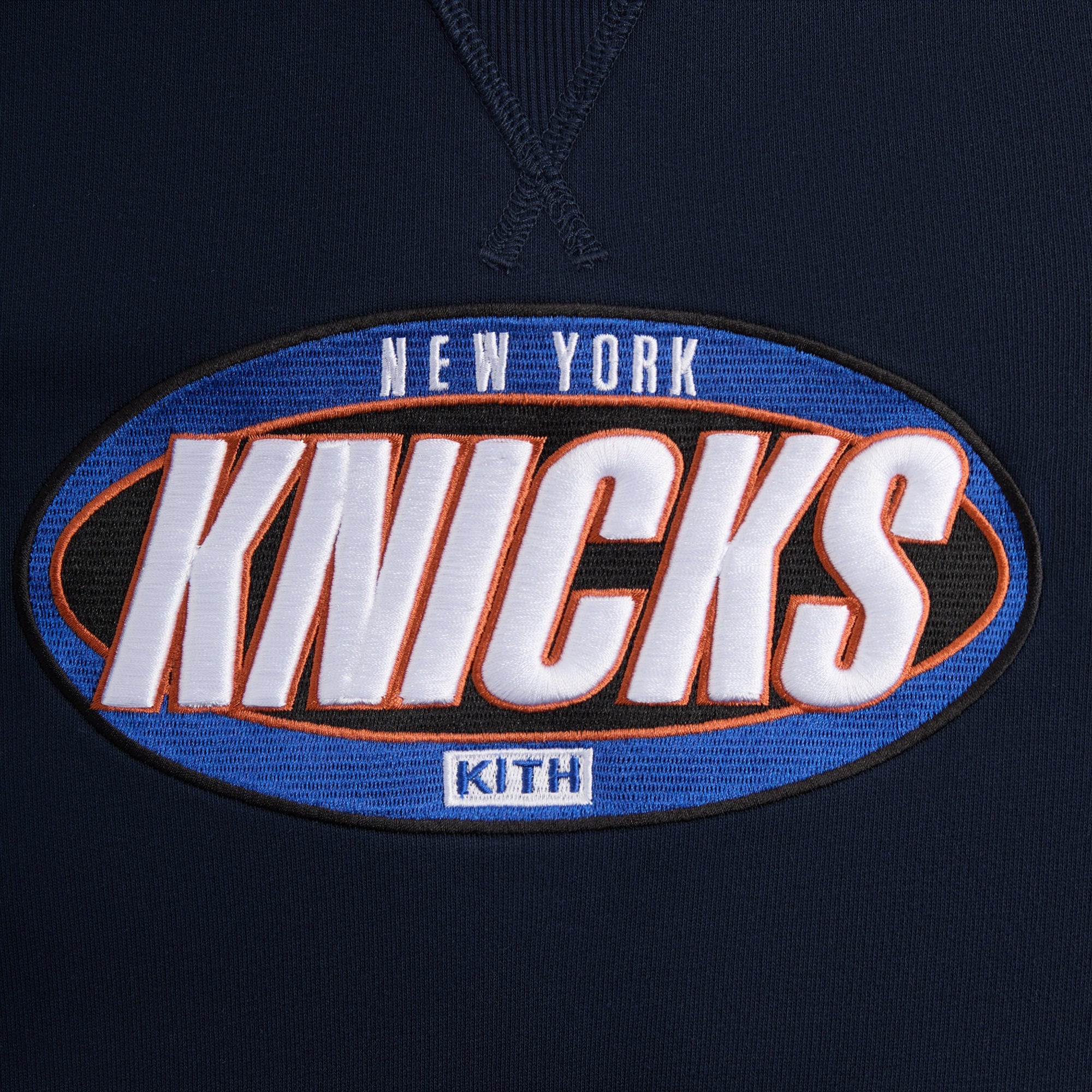Kith for the New York Knicks Y2K Vintage Nelson Crewneck - Nocturnal | Kith Nocturnal