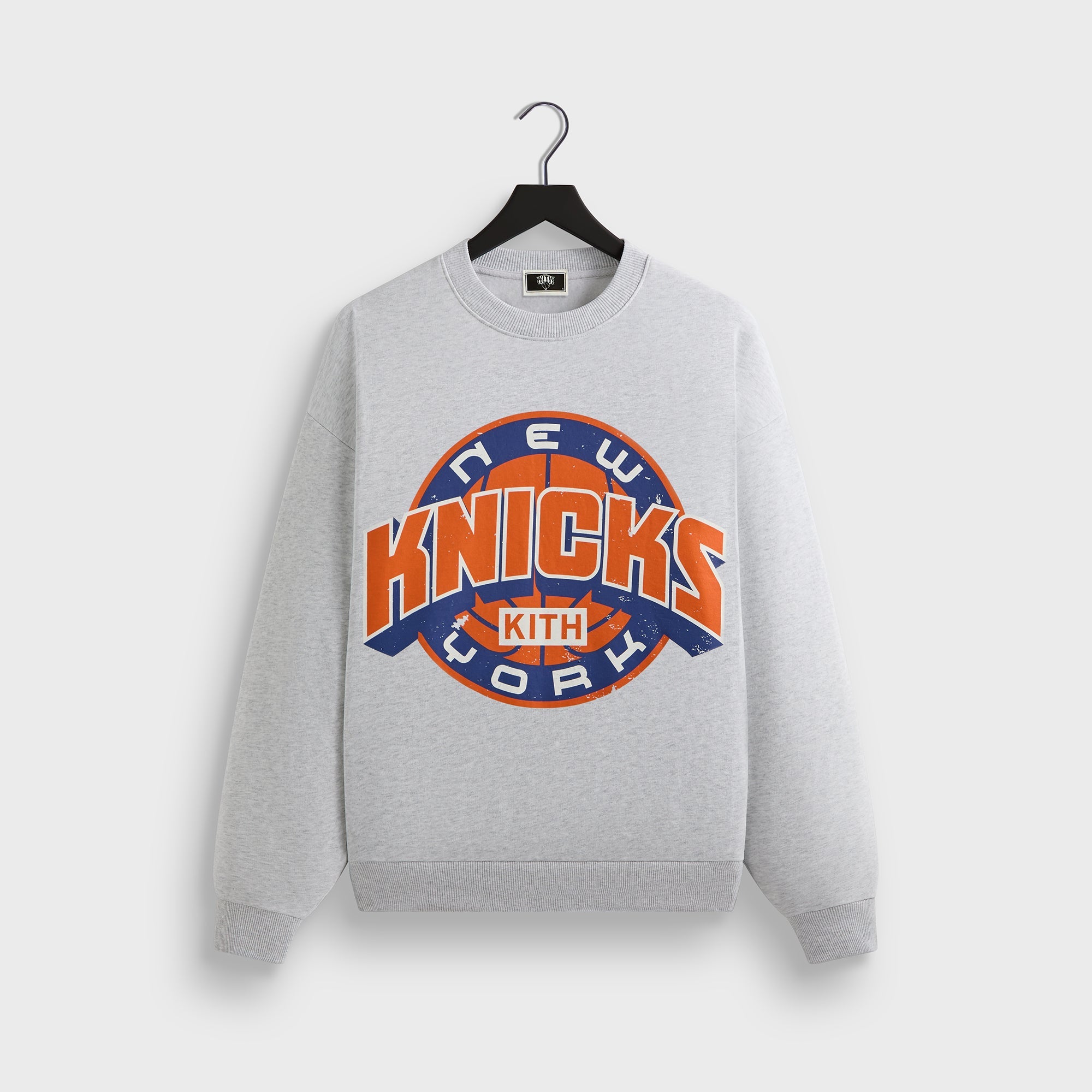 Kith for the New York Knicks Showtime Vintage Nelson Crewneck - Light | Kith Light Heather Grey