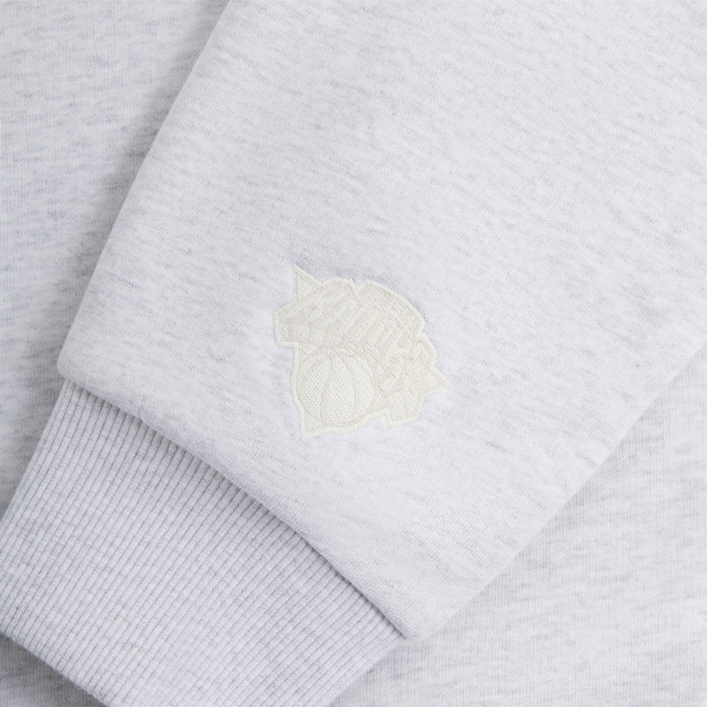 Kith for the New York Knicks Script Vintage Nelson Crewneck - Light He | Kith Light Heather Grey
